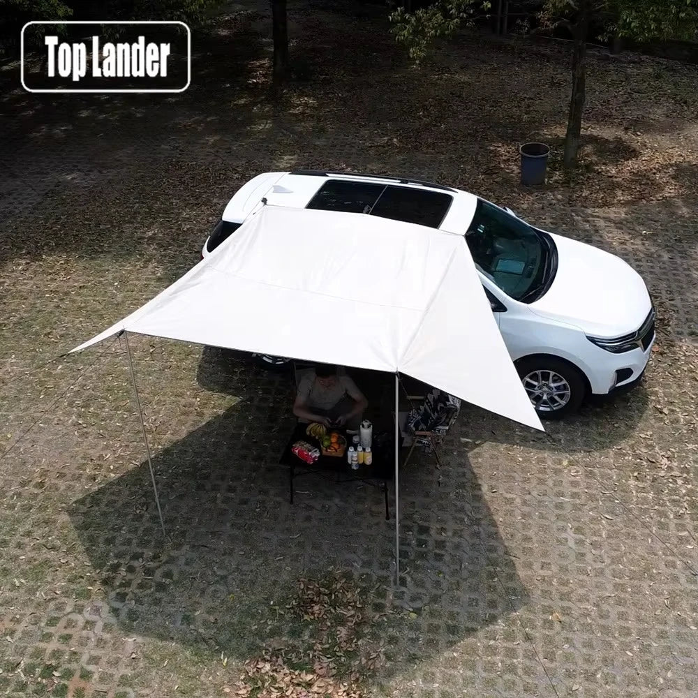 Manta Ray Car Side Awning UV-Blocking Waterproof Tarp with Suction Cups