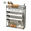 Constructive Office 5-Tier Mesh Desk File Organizer – Desktop & Wall Mount Document Holder Rack