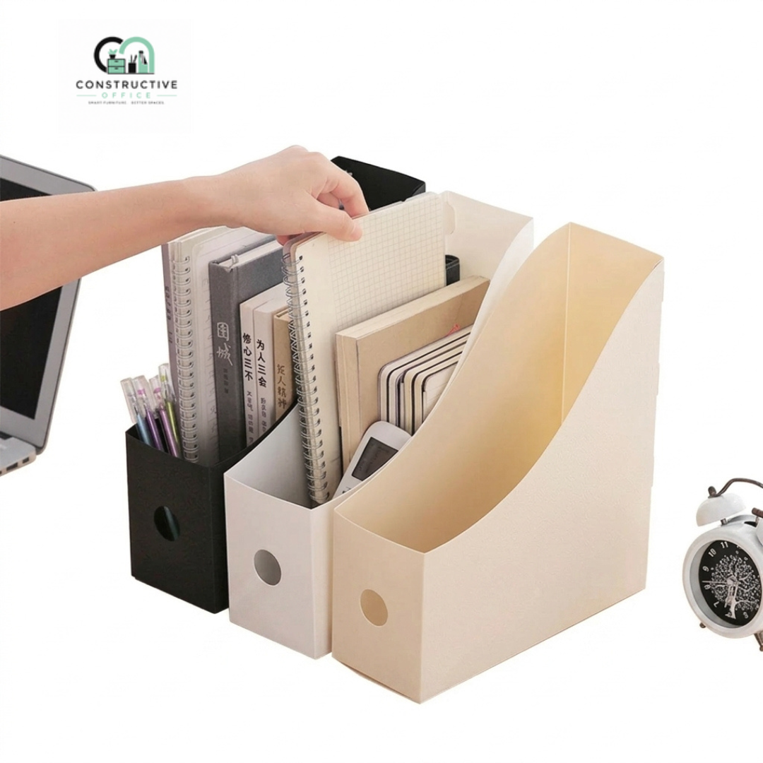 Constructive Office Folding Desktop File Organizer Storage Box for Documents, Books & Office Supplies