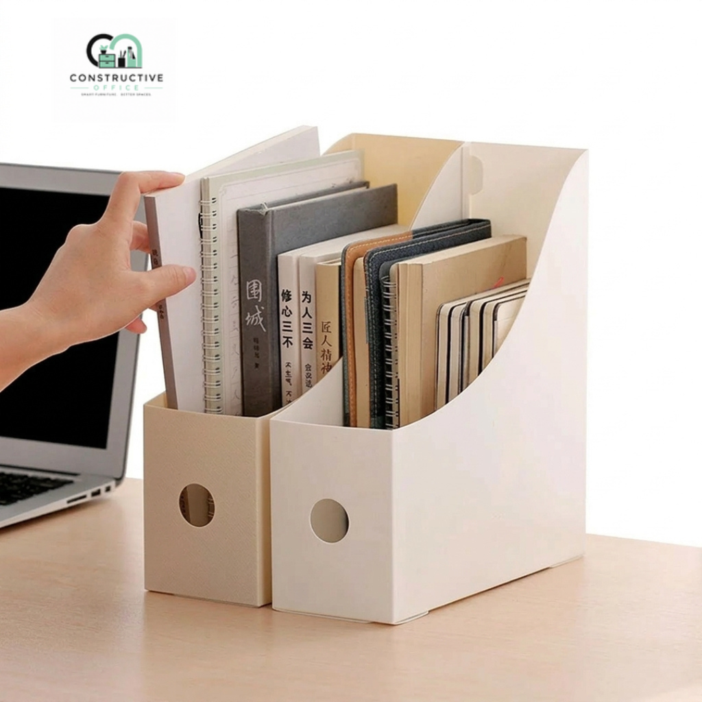 Constructive Office Folding Desktop File Organizer Storage Box for Documents, Books & Office Supplies