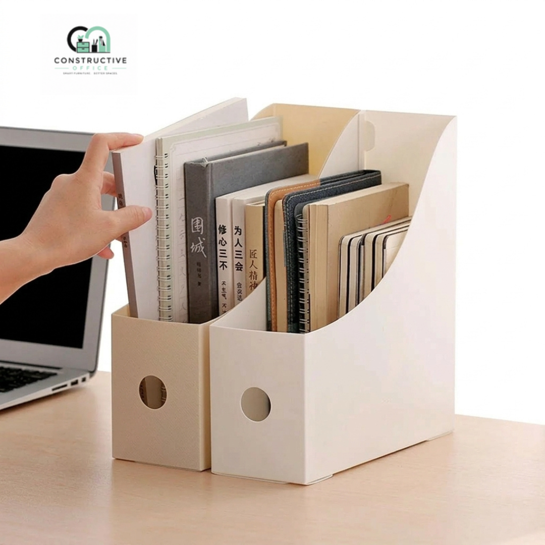 Constructive Office Folding Desktop File Organizer Storage Box for Documents, Books & Office Supplies