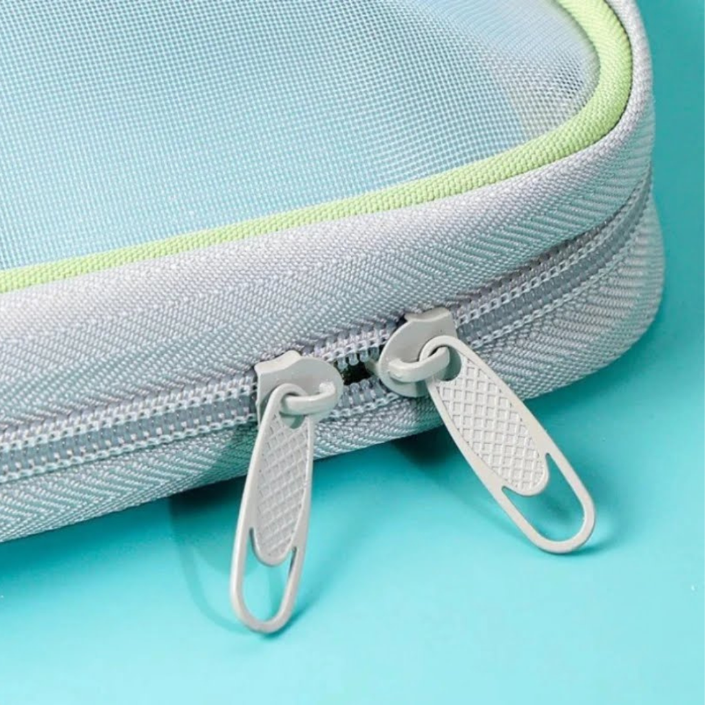 Constructive Office A4 Stationery Storage Bag – Double Layer Mesh Zipper Document Organizer Pouch