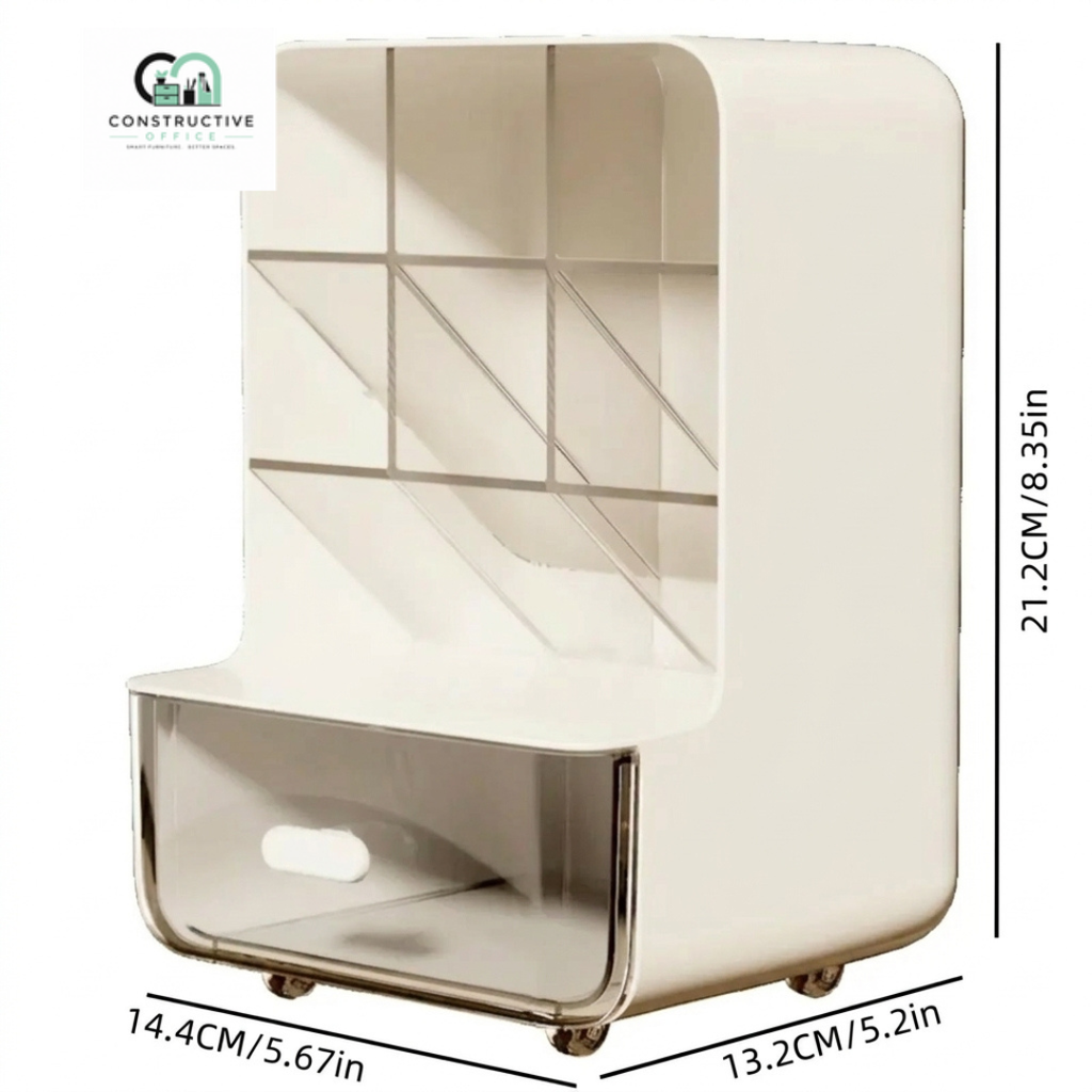 Constructive Office Multi-Layer Desk Organizer – Large Capacity Stationery & Office Supplies Storage Holder