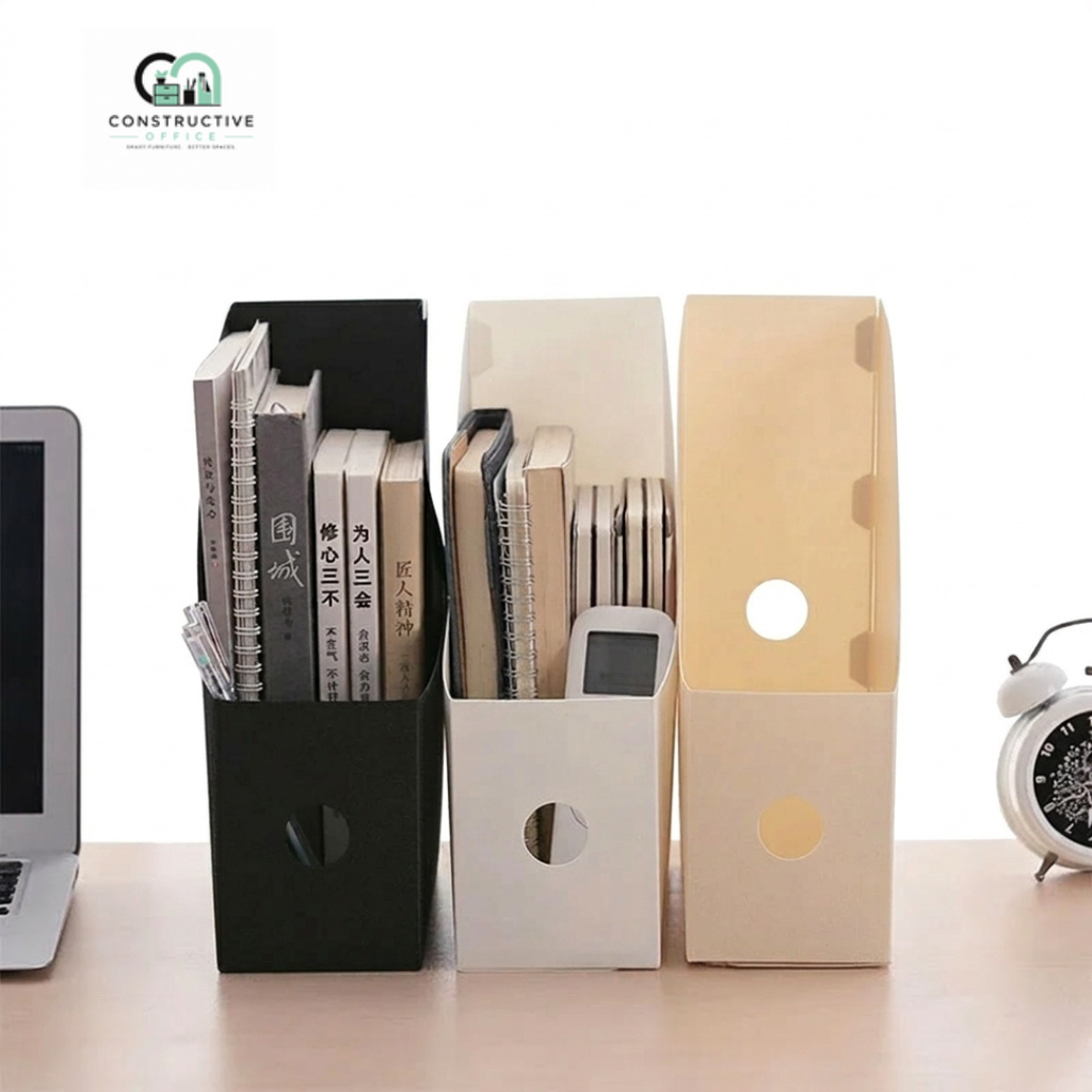 Constructive Office Folding Desktop File Organizer Storage Box for Documents, Books & Office Supplies