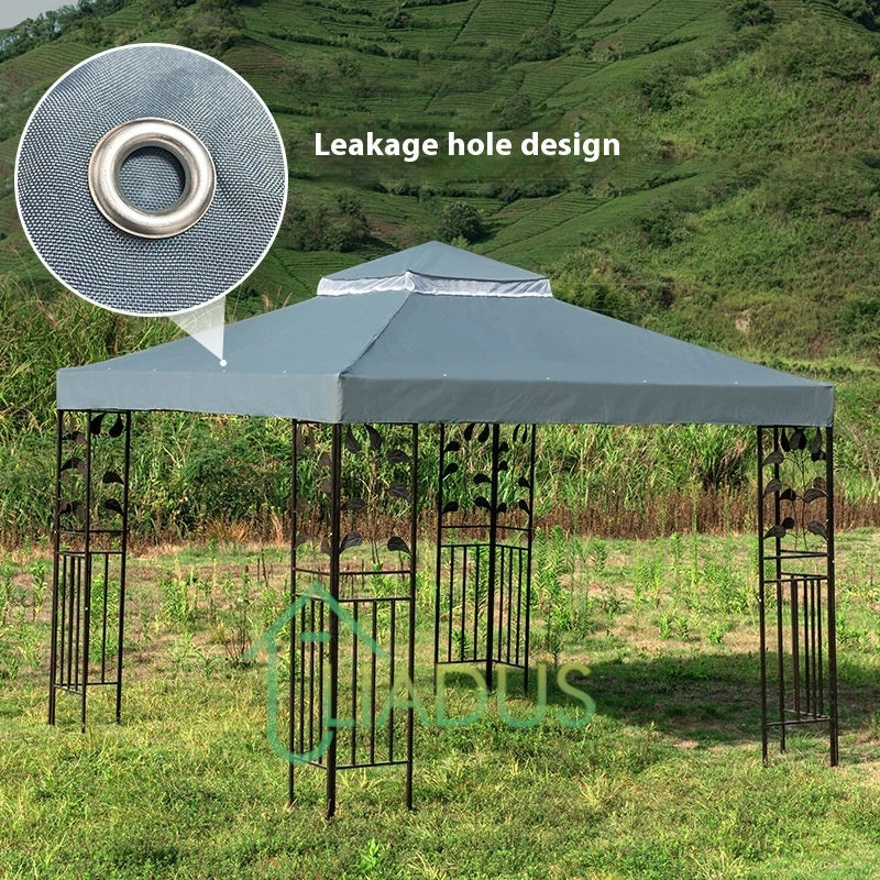 Outdoor Gazebo with Mesh Screen & Double Roof for Garden, Patio & Courtyard