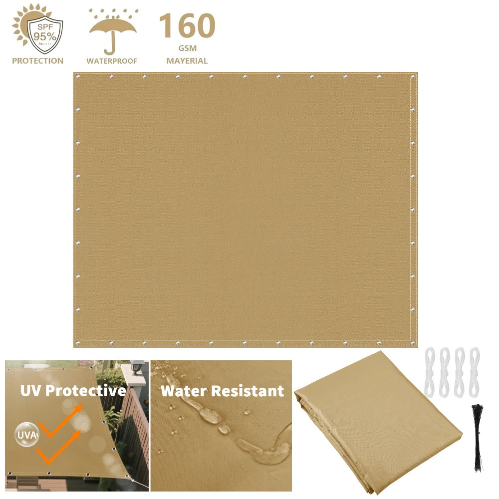 Sun Shade Sail Waterproof UV Block Awning for Patio, Garden & Pool Canopy